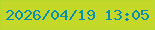 文字の大きさ：1、枠の色：bad82b、背景の色：c4d82a、文字の色：058fb3 無料ブログパーツのブログ時計