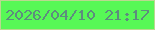 文字の大きさ：4、枠の色：bad890、背景の色：57f856、文字の色：5d8d7e 無料ブログパーツのブログ時計