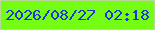 文字の大きさ：2、枠の色：bad997、背景の色：76fd14、文字の色：2034df 無料ブログパーツのブログ時計
