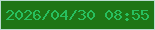 文字の大きさ：1、枠の色：badbcf、背景の色：1e7515、文字の色：28bf5f 無料ブログパーツのブログ時計