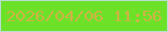 文字の大きさ：2、枠の色：badbd2、背景の色：6ce128、文字の色：ceb445 無料ブログパーツのブログ時計