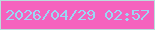 文字の大きさ：1、枠の色：badddc、背景の色：f562be、文字の色：99d8f4 無料ブログパーツのブログ時計
