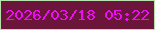 文字の大きさ：4、枠の色：badfae、背景の色：6a1539、文字の色：ed0ef5 無料ブログパーツのブログ時計