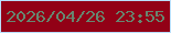 文字の大きさ：1、枠の色：badffa、背景の色：920116、文字の色：668670 無料ブログパーツのブログ時計