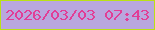 文字の大きさ：3、枠の色：bae115、背景の色：b9a7de、文字の色：e13e96 無料ブログパーツのブログ時計