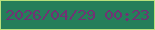 文字の大きさ：4、枠の色：bae17c、背景の色：267e5a、文字の色：713274 無料ブログパーツのブログ時計