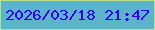 文字の大きさ：4、枠の色：bae189、背景の色：5cb4ca、文字の色：3201f5 無料ブログパーツのブログ時計
