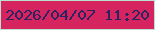 文字の大きさ：5、枠の色：bae1ce、背景の色：d62461、文字の色：2b2460 無料ブログパーツのブログ時計