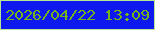 文字の大きさ：3、枠の色：bae591、背景の色：0d19ef、文字の色：74b41a 無料ブログパーツのブログ時計
