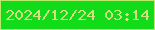 文字の大きさ：4、枠の色：bae86b、背景の色：12db19、文字の色：d3e180 無料ブログパーツのブログ時計