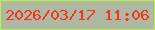 文字の大きさ：3、枠の色：baef49、背景の色：aeb8a3、文字の色：f4341c 無料ブログパーツのブログ時計