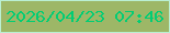 文字の大きさ：3、枠の色：baefd2、背景の色：9db767、文字の色：02cd74 無料ブログパーツのブログ時計