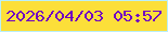 文字の大きさ：4、枠の色：baeff9、背景の色：fcdf39、文字の色：7100c3 無料ブログパーツのブログ時計