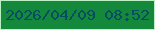 文字の大きさ：5、枠の色：baf0c4、背景の色：14883b、文字の色：064d62 無料ブログパーツのブログ時計