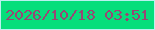 文字の大きさ：2、枠の色：baf1ef、背景の色：06de7b、文字の色：994674 無料ブログパーツのブログ時計