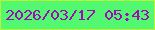 文字の大きさ：4、枠の色：baf335、背景の色：51f870、文字の色：9c0db6 無料ブログパーツのブログ時計