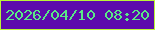 文字の大きさ：2、枠の色：baf437、背景の色：5d0aac、文字の色：59e886 無料ブログパーツのブログ時計