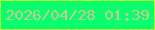 文字の大きさ：5、枠の色：baf62f、背景の色：09fd6c、文字の色：c6ca94 無料ブログパーツのブログ時計