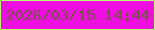 文字の大きさ：1、枠の色：baf872、背景の色：ed0fdf、文字の色：755646 無料ブログパーツのブログ時計