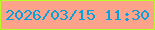 文字の大きさ：3、枠の色：bafc26、背景の色：fda28b、文字の色：07a0dd 無料ブログパーツのブログ時計
