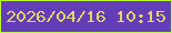 文字の大きさ：4、枠の色：bafe36、背景の色：623fb6、文字の色：e3d666 無料ブログパーツのブログ時計