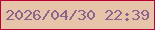 文字の大きさ：2、枠の色：bb0131、背景の色：e7c3aa、文字の色：89648c 無料ブログパーツのブログ時計