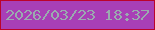 文字の大きさ：3、枠の色：bb032b、背景の色：a83fb6、文字の色：9aabaf 無料ブログパーツのブログ時計