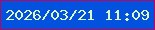 文字の大きさ：3、枠の色：bb055b、背景の色：0351df、文字の色：ddf7c3 無料ブログパーツのブログ時計
