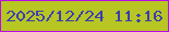 文字の大きさ：3、枠の色：bb08ed、背景の色：b7c622、文字の色：3c3eb0 無料ブログパーツのブログ時計
