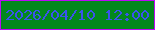文字の大きさ：3、枠の色：bb09f7、背景の色：03881d、文字の色：3b53eb 無料ブログパーツのブログ時計
