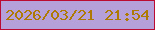 文字の大きさ：4、枠の色：bb0b32、背景の色：b6a0d9、文字の色：ae7a03 無料ブログパーツのブログ時計