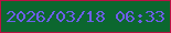 文字の大きさ：4、枠の色：bb1044、背景の色：0c672f、文字の色：6d5eea 無料ブログパーツのブログ時計