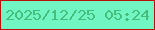 文字の大きさ：2、枠の色：bb110b、背景の色：71f5c3、文字の色：45bd7c 無料ブログパーツのブログ時計