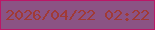 文字の大きさ：1、枠の色：bb1767、背景の色：8b5384、文字の色：a03a36 無料ブログパーツのブログ時計