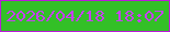 文字の大きさ：1、枠の色：bb19da、背景の色：33c027、文字の色：c741f2 無料ブログパーツのブログ時計