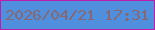 文字の大きさ：3、枠の色：bb1da8、背景の色：508fde、文字の色：856872 無料ブログパーツのブログ時計