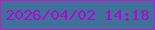 文字の大きさ：3、枠の色：bb1dc7、背景の色：40719a、文字の色：ae09d0 無料ブログパーツのブログ時計