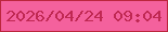 文字の大きさ：4、枠の色：bb263d、背景の色：f4619d、文字の色：bf2852 無料ブログパーツのブログ時計