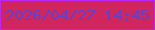 文字の大きさ：3、枠の色：bb26f6、背景の色：d1255d、文字の色：6043cd 無料ブログパーツのブログ時計