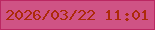 文字の大きさ：3、枠の色：bb2762、背景の色：cf5385、文字の色：ac2a0a 無料ブログパーツのブログ時計