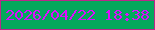 文字の大きさ：5、枠の色：bb278a、背景の色：04a85c、文字の色：dc0efd 無料ブログパーツのブログ時計