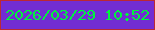 文字の大きさ：5、枠の色：bb2834、背景の色：722dd3、文字の色：00f33d 無料ブログパーツのブログ時計