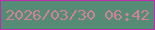 文字の大きさ：5、枠の色：bb2cae、背景の色：568c75、文字の色：ce8296 無料ブログパーツのブログ時計