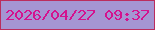 文字の大きさ：2、枠の色：bb2d5d、背景の色：a595d2、文字の色：d4128e 無料ブログパーツのブログ時計