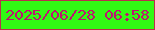文字の大きさ：4、枠の色：bb2e4c、背景の色：32f914、文字の色：be1371 無料ブログパーツのブログ時計