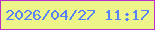 文字の大きさ：2、枠の色：bb2ec7、背景の色：edf48a、文字の色：5681f7 無料ブログパーツのブログ時計