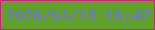 文字の大きさ：1、枠の色：bb2f6e、背景の色：61a129、文字の色：6e72e6 無料ブログパーツのブログ時計
