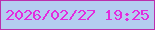 文字の大きさ：2、枠の色：bb2fad、背景の色：b4cdf0、文字の色：e22cde 無料ブログパーツのブログ時計