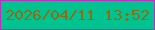 文字の大きさ：4、枠の色：bb31bd、背景の色：00c38f、文字の色：866f1a 無料ブログパーツのブログ時計