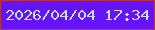 文字の大きさ：4、枠の色：bb3341、背景の色：6513f7、文字の色：c8dee0 無料ブログパーツのブログ時計